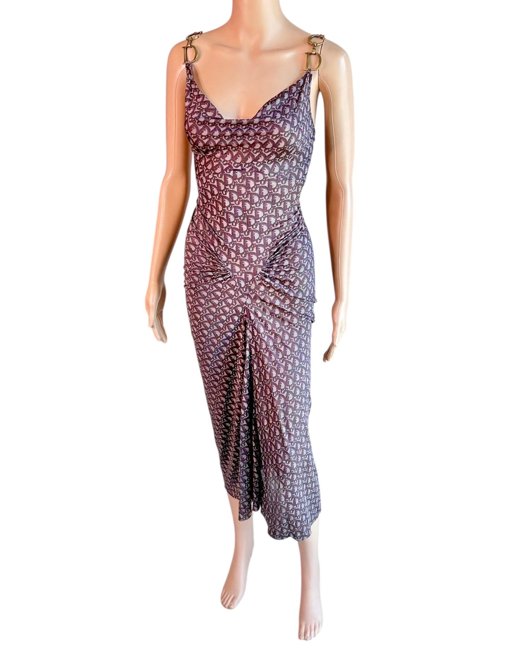 Christian Dior by John Galliano F/W 2000 Großes Logo Monogram Diorissimo Kleid im Angebot 10