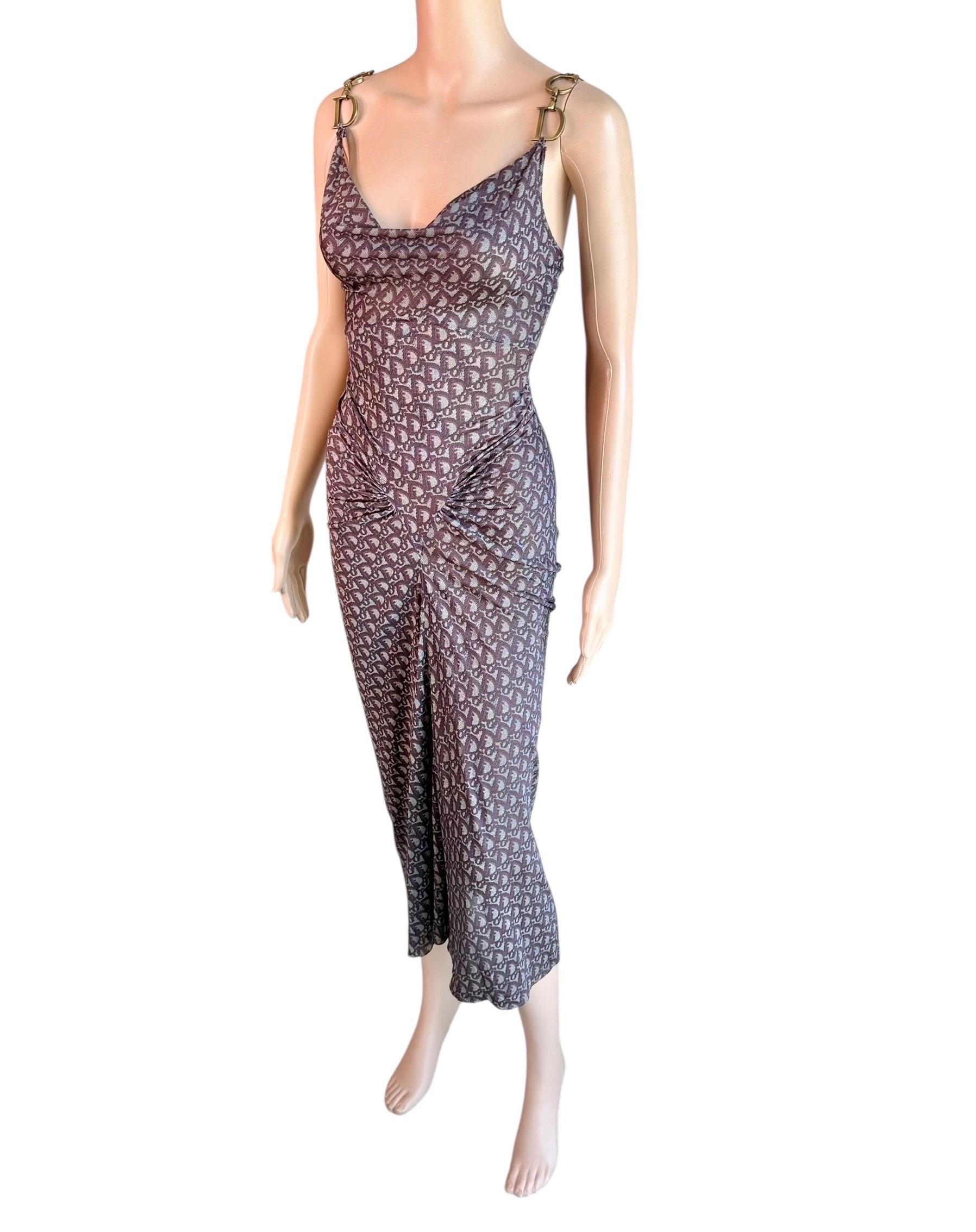 Christian Dior by John Galliano F/W 2000 Großes Logo Monogram Diorissimo Kleid im Angebot 12
