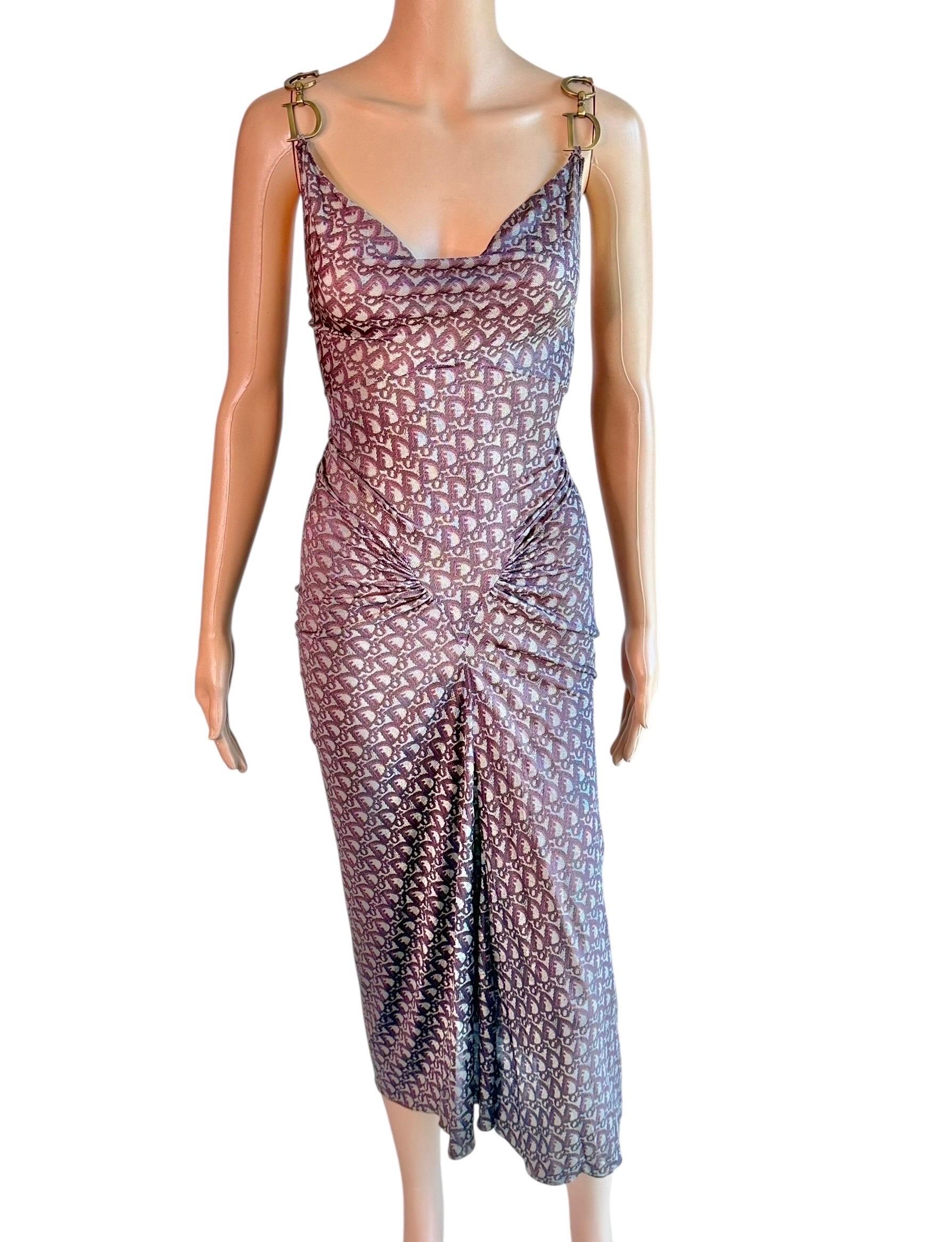 Christian Dior by John Galliano F/W 2000 Großes Logo Monogram Diorissimo Kleid im Zustand „Hervorragend“ im Angebot in Naples, FL