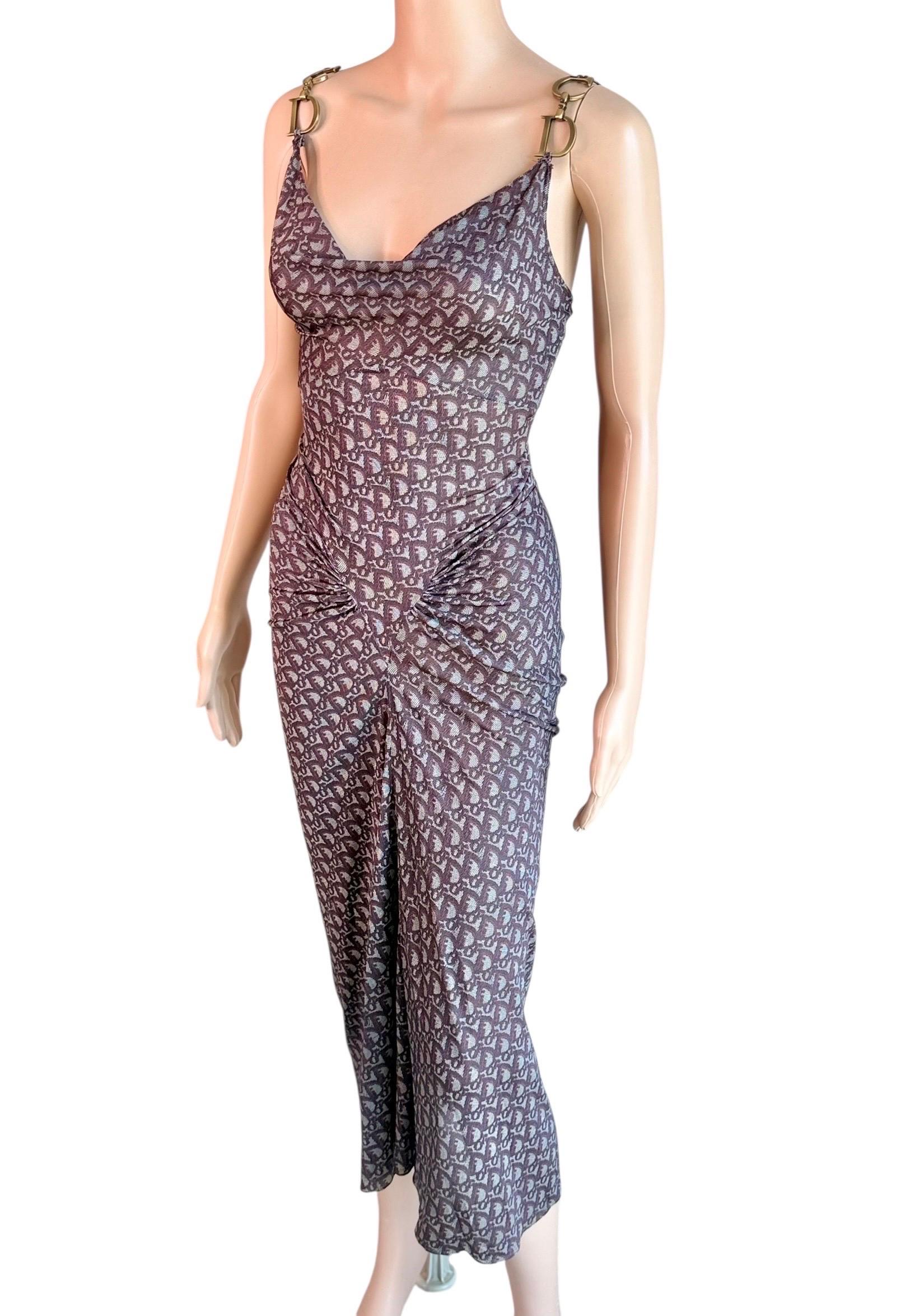Christian Dior by John Galliano F/W 2000 Großes Logo Monogram Diorissimo Kleid im Angebot 2