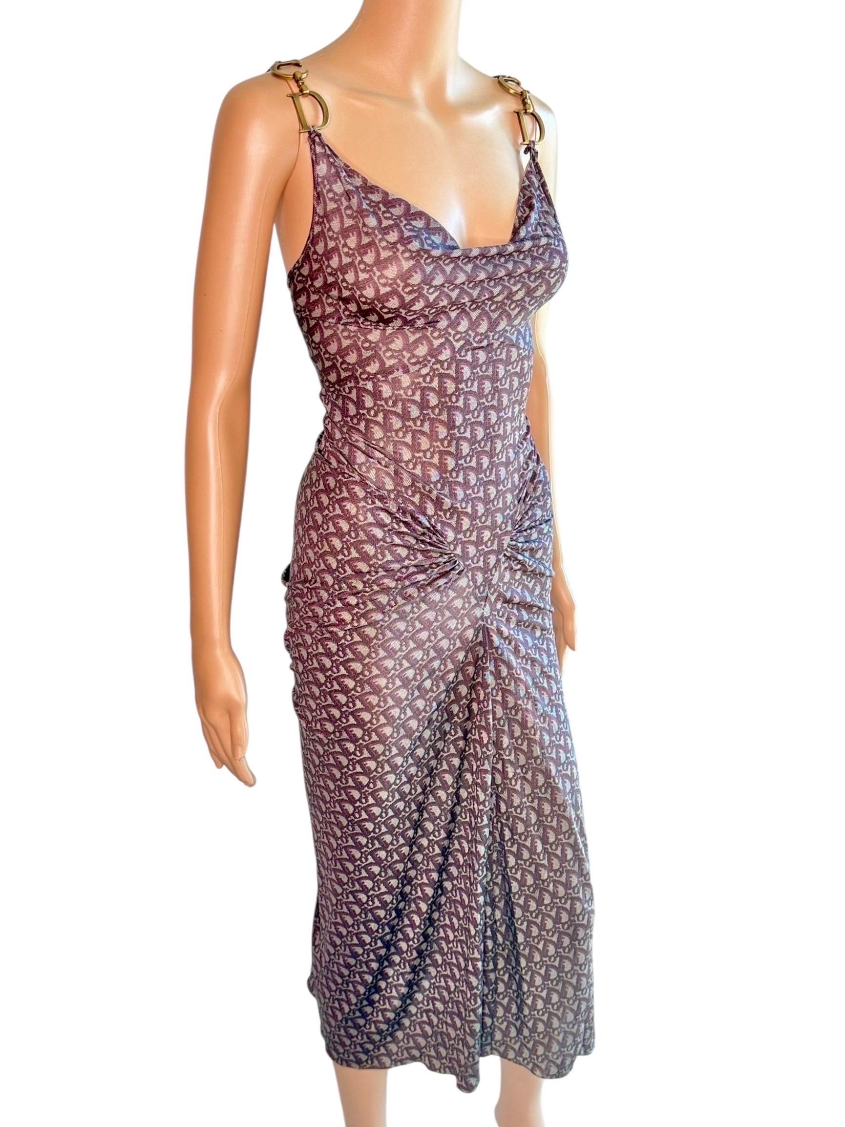 Christian Dior by John Galliano F/W 2000 Großes Logo Monogram Diorissimo Kleid im Angebot 4