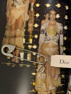 Christian Dior by John Galliano F/W 2000 oversized crystals safety pin brooch