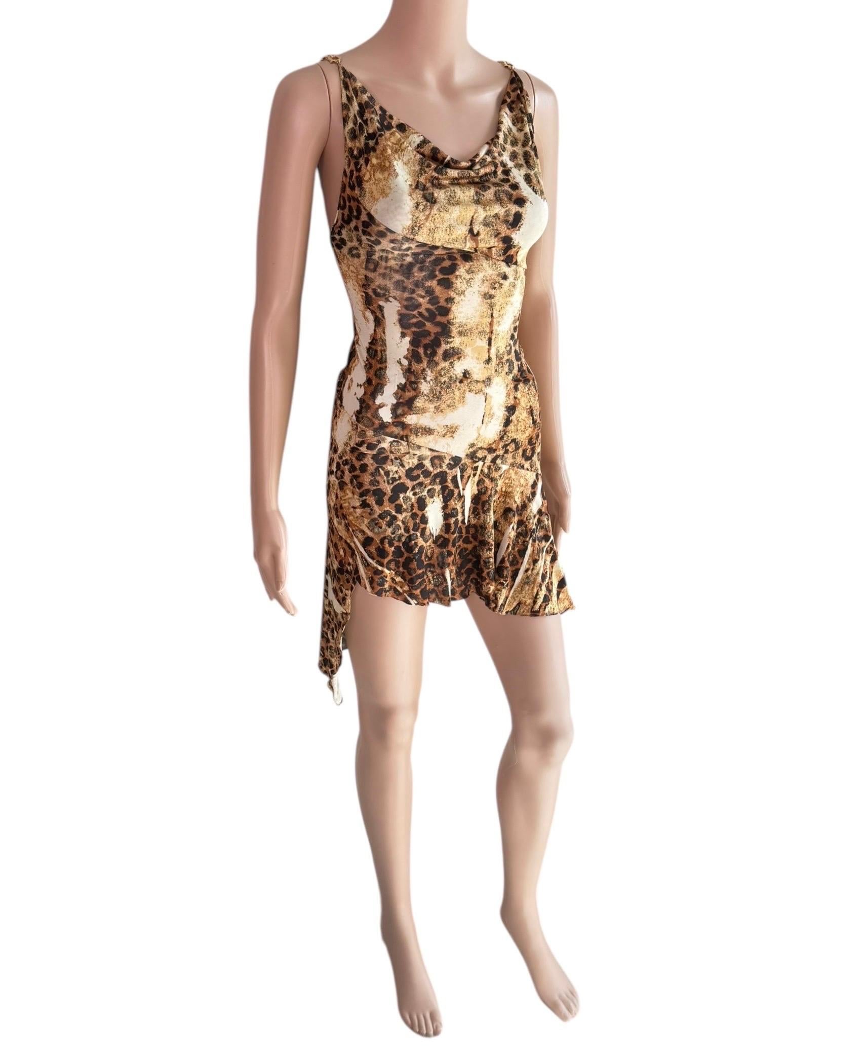 Christian Dior by John Galliano F/W 2000 Laufsteg Gold Logo Leopard Mini Dress im Angebot 8