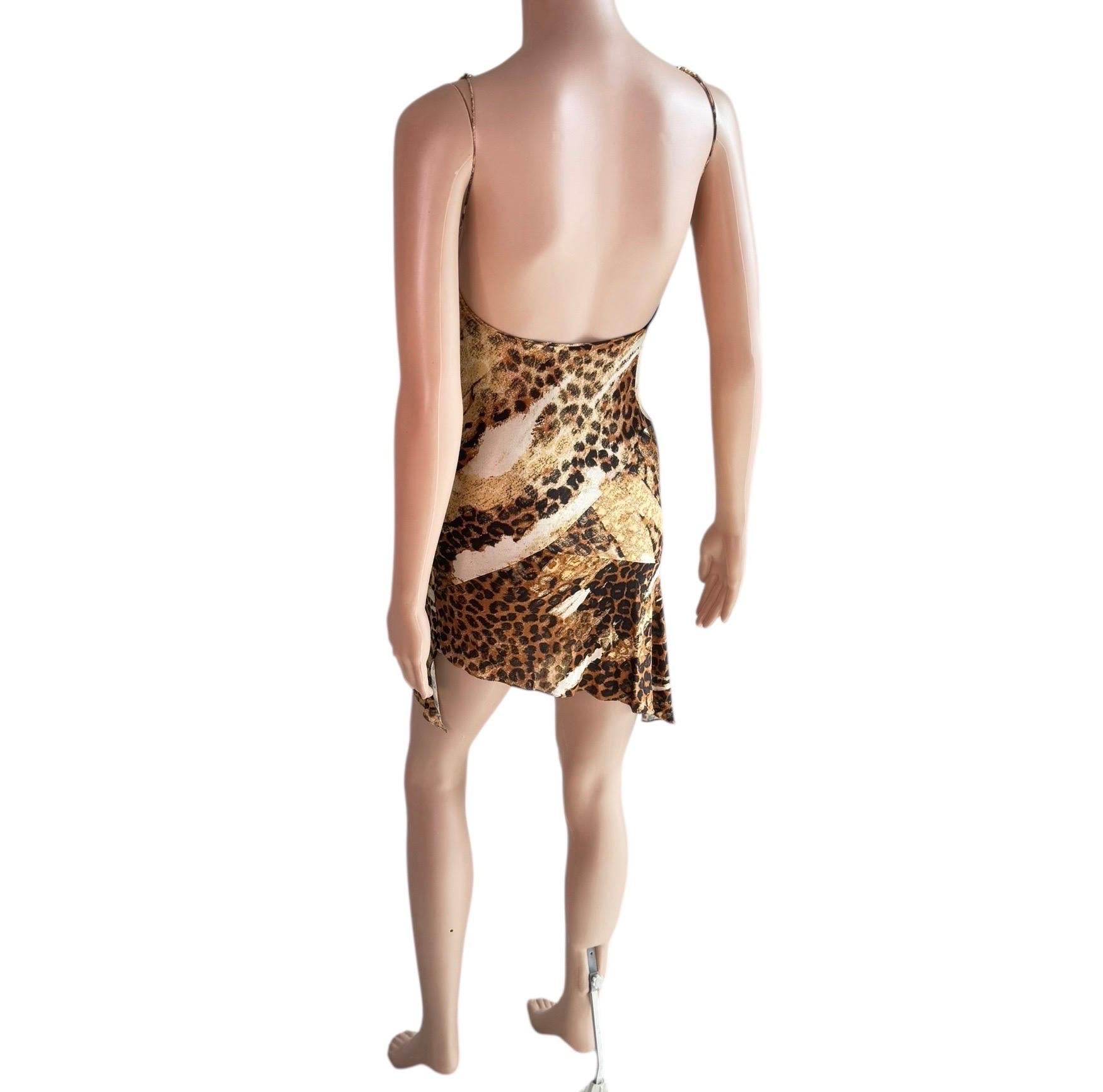 Christian Dior by John Galliano F/W 2000 Laufsteg Gold Logo Leopard Mini Dress im Angebot 14