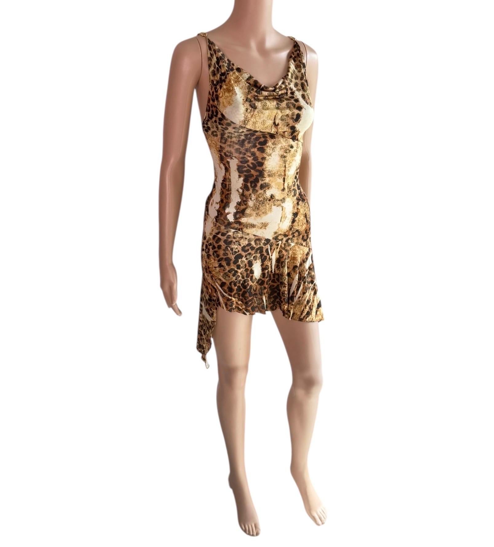 Christian Dior by John Galliano F/W 2000 Laufsteg Gold Logo Leopard Mini Dress im Angebot 15