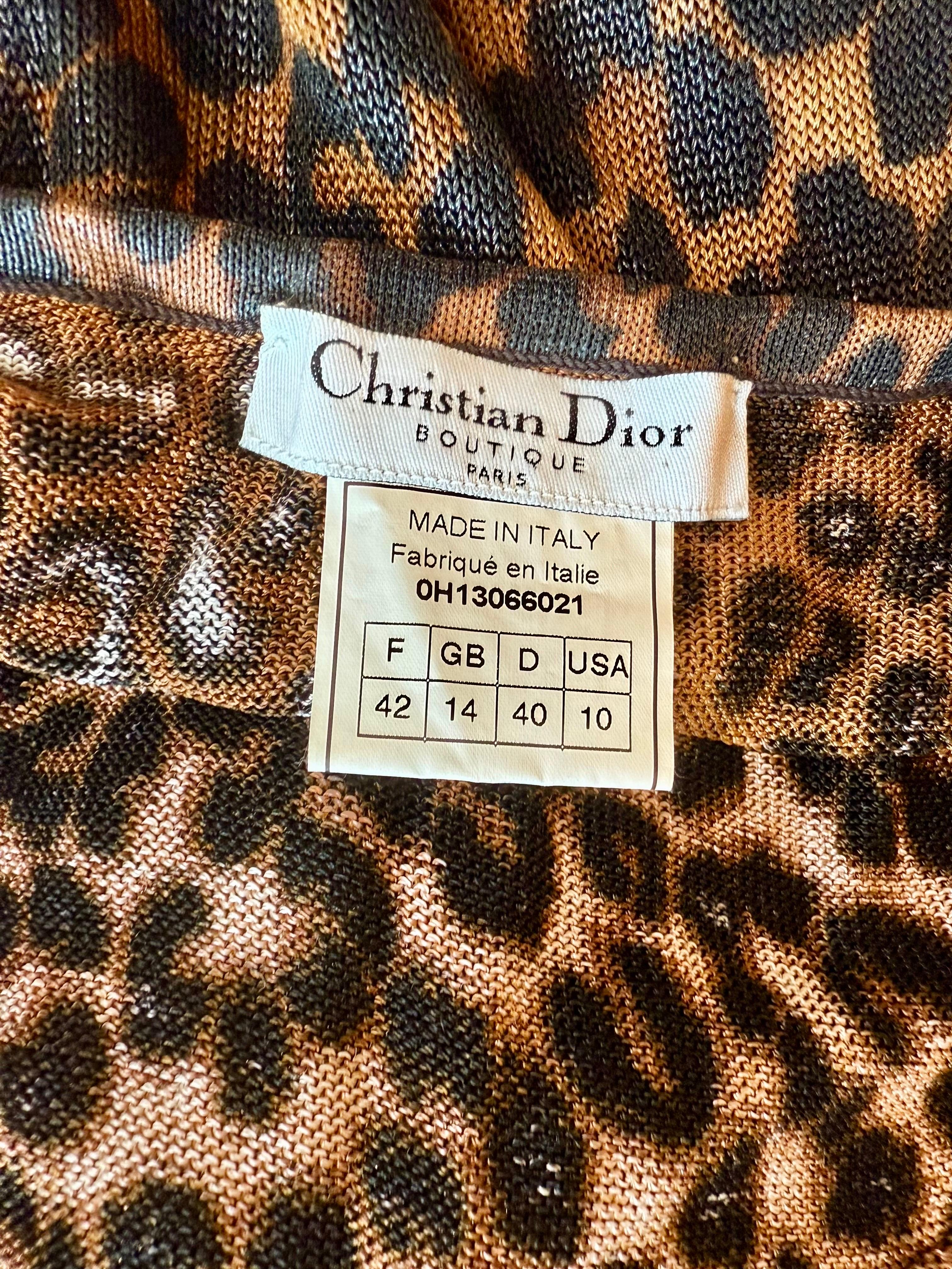 Christian Dior by John Galliano F/W 2000 Laufsteg Leopardenmuster mit Spitzeneinsatz Kleid im Angebot 11
