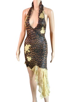 Christian Dior by John Galliano F/W 2000 Runway Leopard Sheer Lace Detail Dress