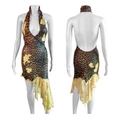 Christian Galliano for Christian Dior A/I 2000 - Vestito leopardato con dettaglio in pizzo trasparente