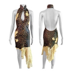 Christian Galliano for Christian Dior A/I 2000 - Vestito leopardato con dettaglio in pizzo trasparente