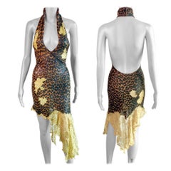Christian Galliano for Christian Dior A/I 2000 - Vestito leopardato con dettaglio in pizzo trasparente