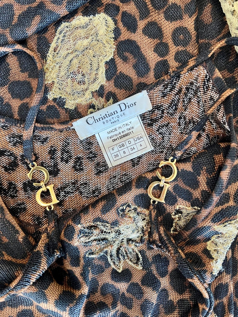 Christian Dior by John Galliano F/W 2000 Runway Logo Leopard Sheer Lace ...