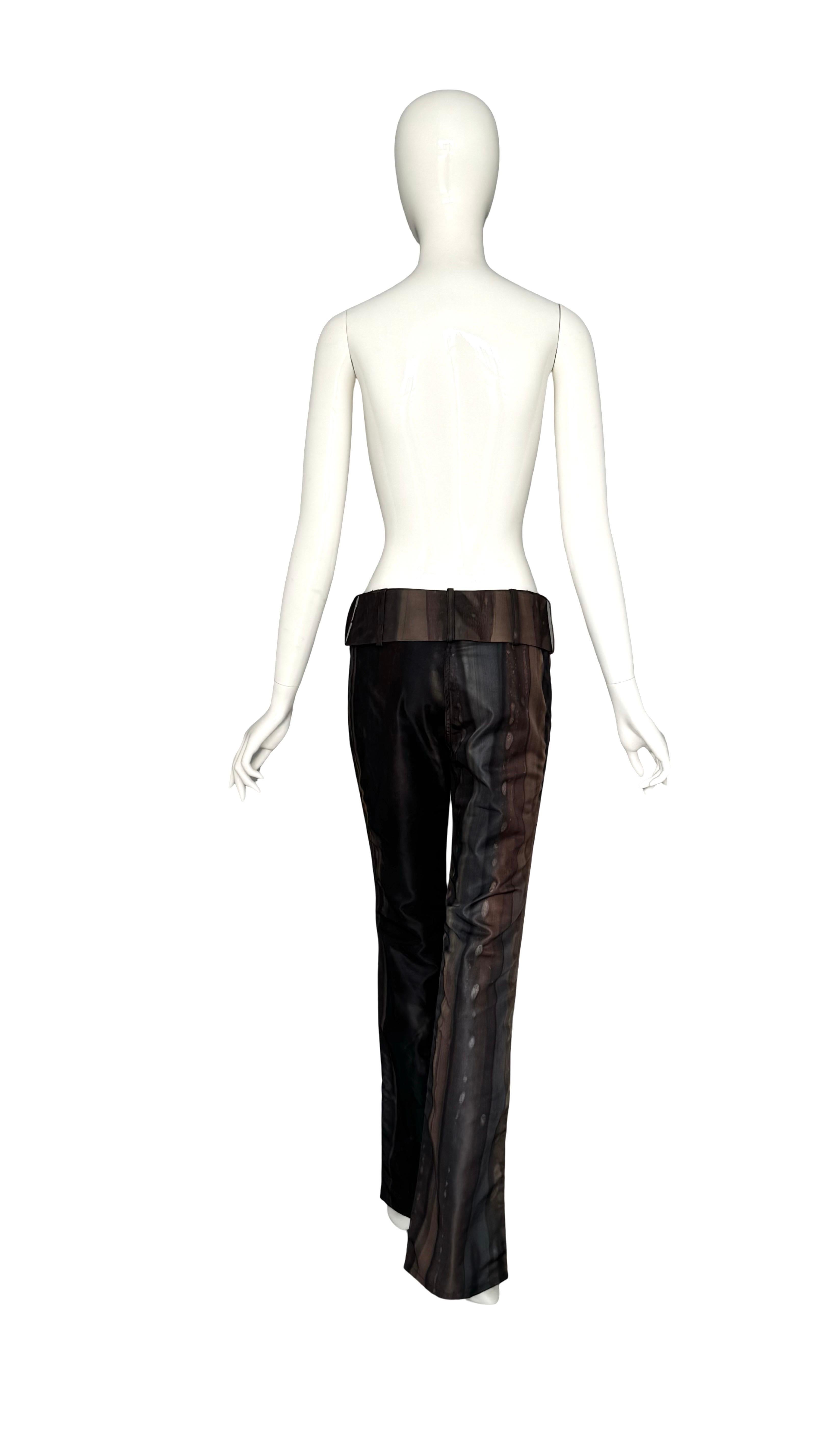 Christian Galliano for Christian Dior A/I 2001 Pantaloni a vita bassa in nylon e cintura abbinata in vendita 1