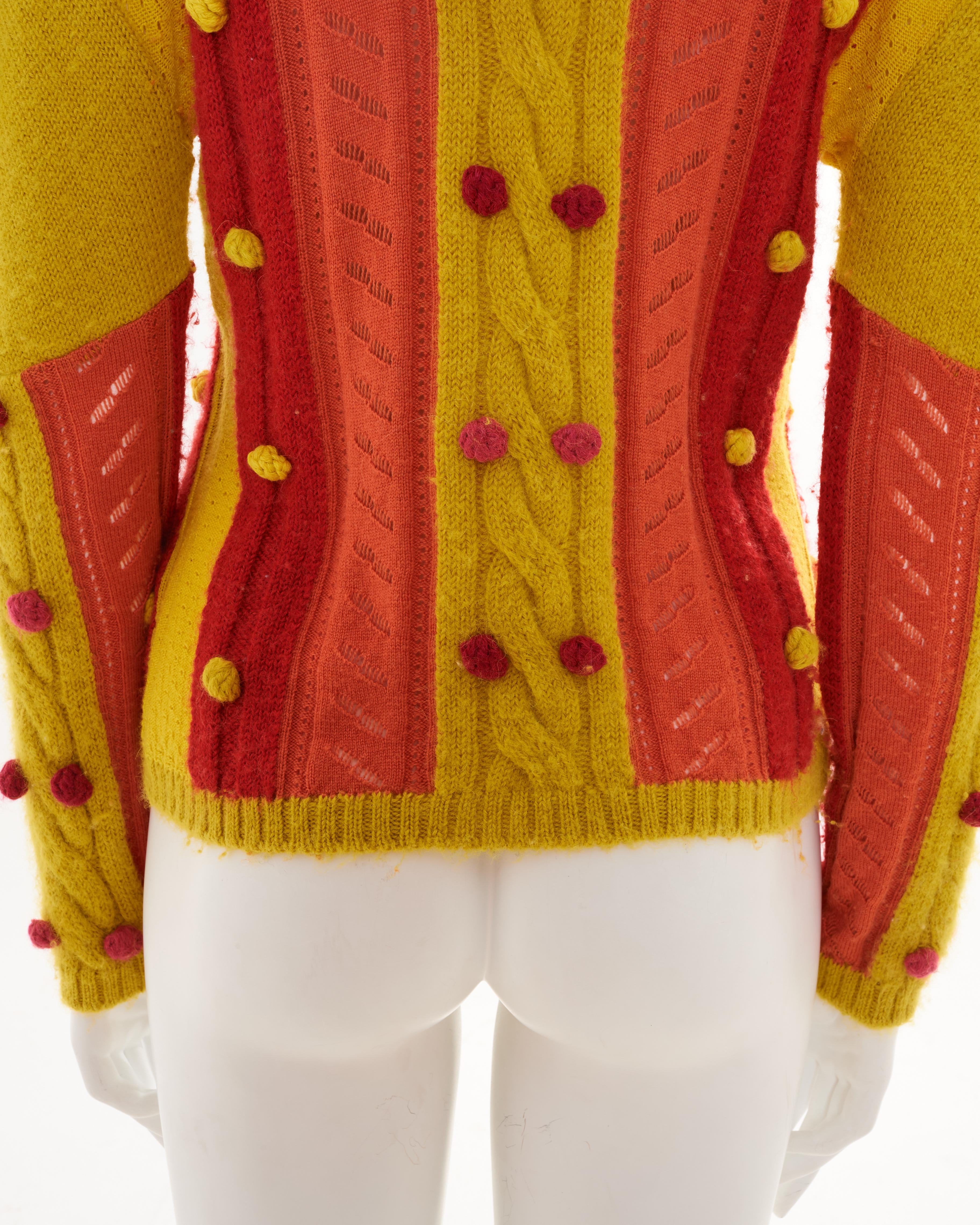 Christian Dior by John Galliano F/W 2002 multicolor alpaca knitted hooded cardig For Sale 9