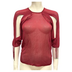 Christian Dior by John Galliano F/W 2002 raspberry sport mesh top