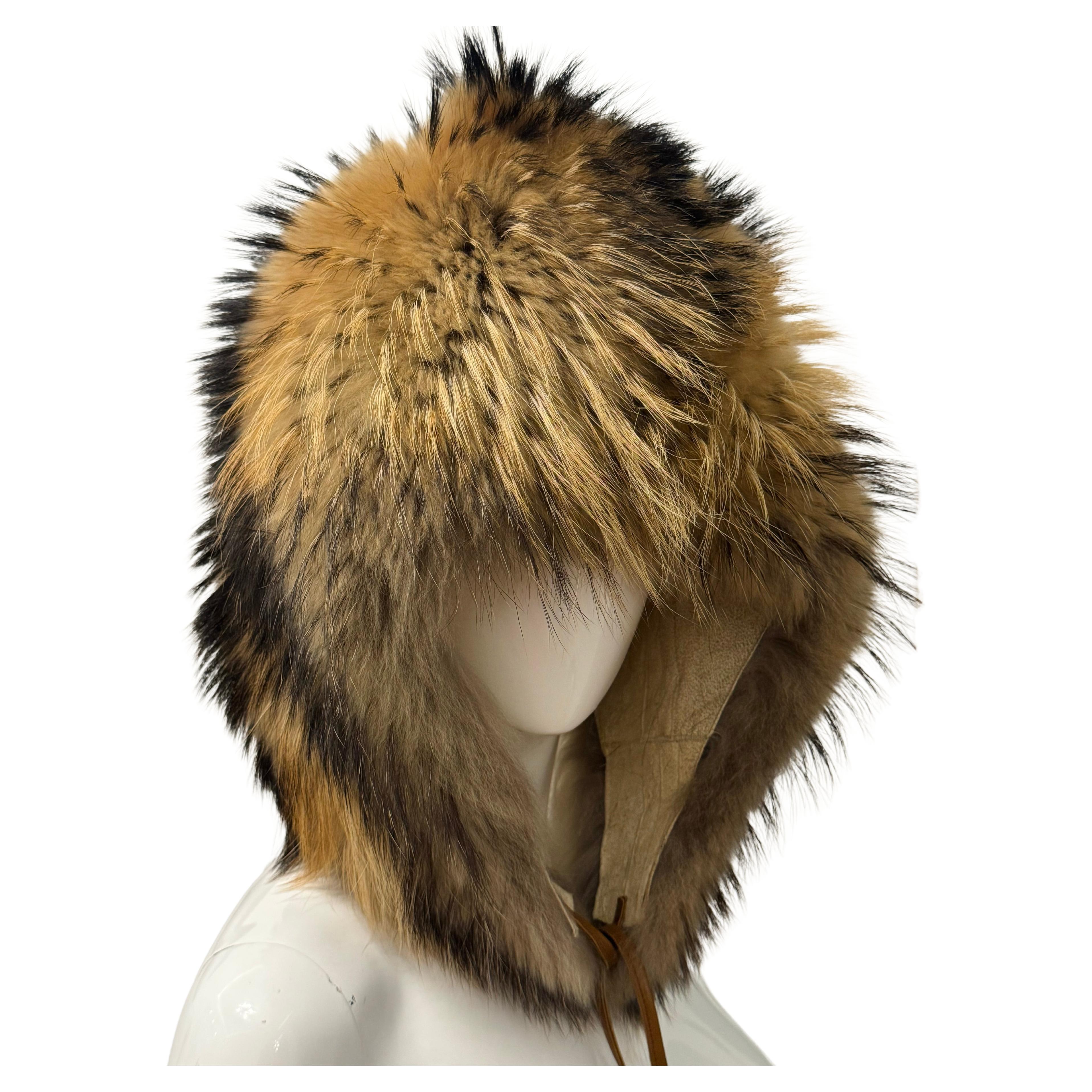 Christian Dior by John Galliano F/W 2002 sample raccoon fur oversized chapka hat