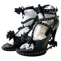 Christian Dior by John Galliano F/W 2003 Black Bow Buckle Heels – Runway Version