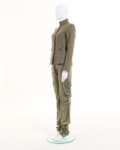 Christian Dior by John Galliano F/W 2003 Khaki cachemire military jacket and car