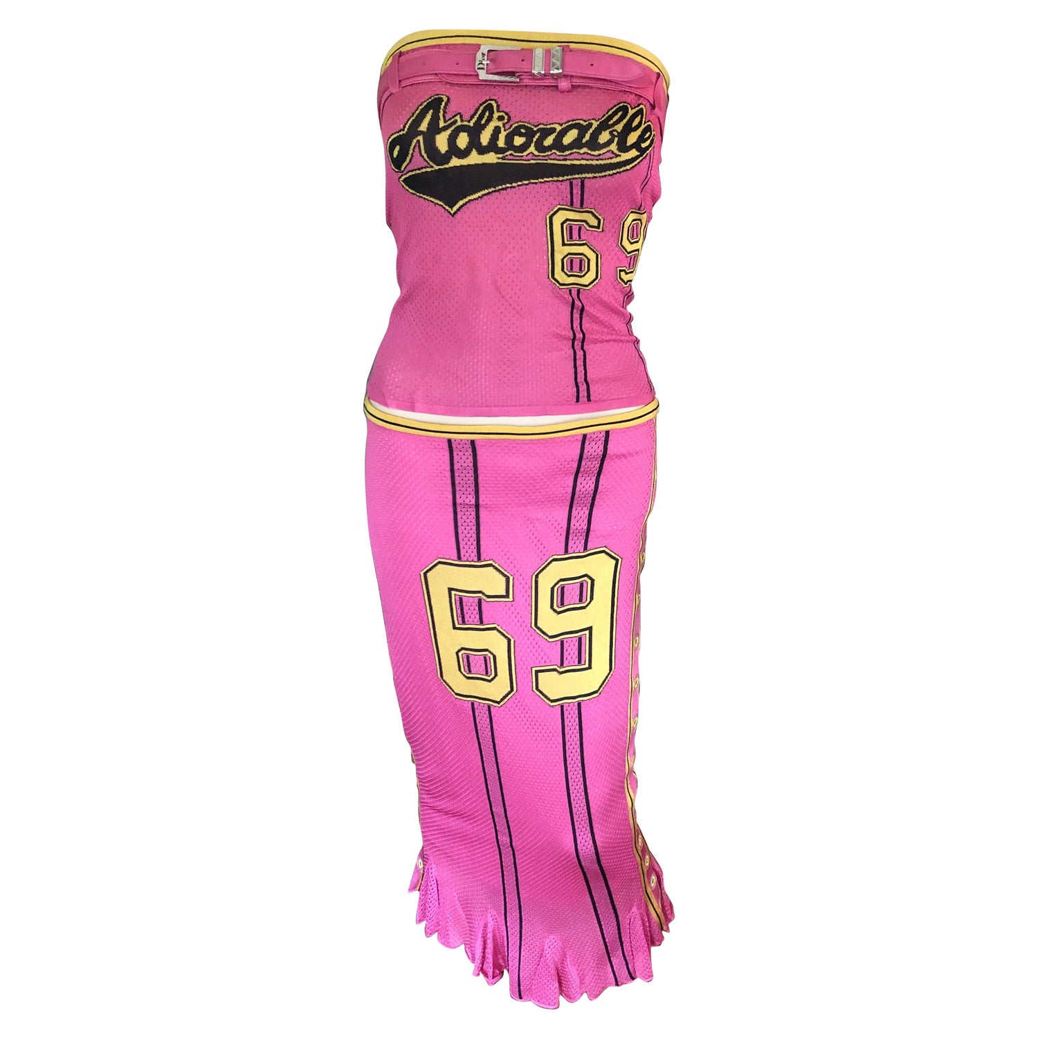 Christian Dior By John Galliano F W 03 Knit 69 Top And Skirt 2 Piece Set At 1stdibs