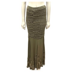 Christian Dior by John Galliano F/W 2003 lace silk beaded mermaid maxi skirt