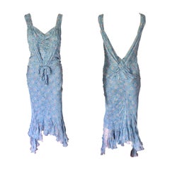 Christian Dior by John Galliano F/W 2003 Silk Floral Top and Skirt 2 Piece Set