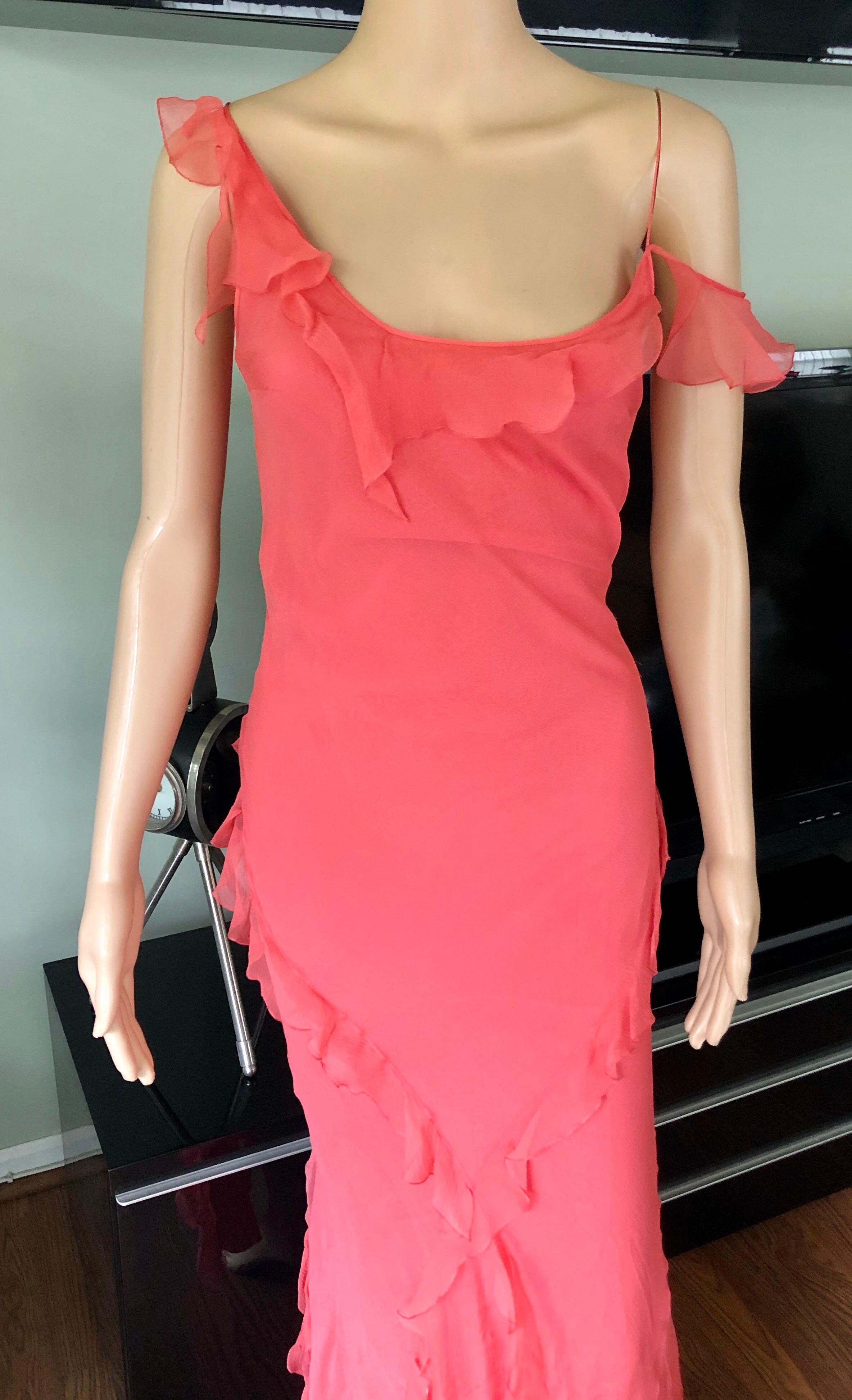 Christian Dior by John Galliano F/W 2004 Open Back Silk Evening Dress Gown In Good Condition In Naples, FL