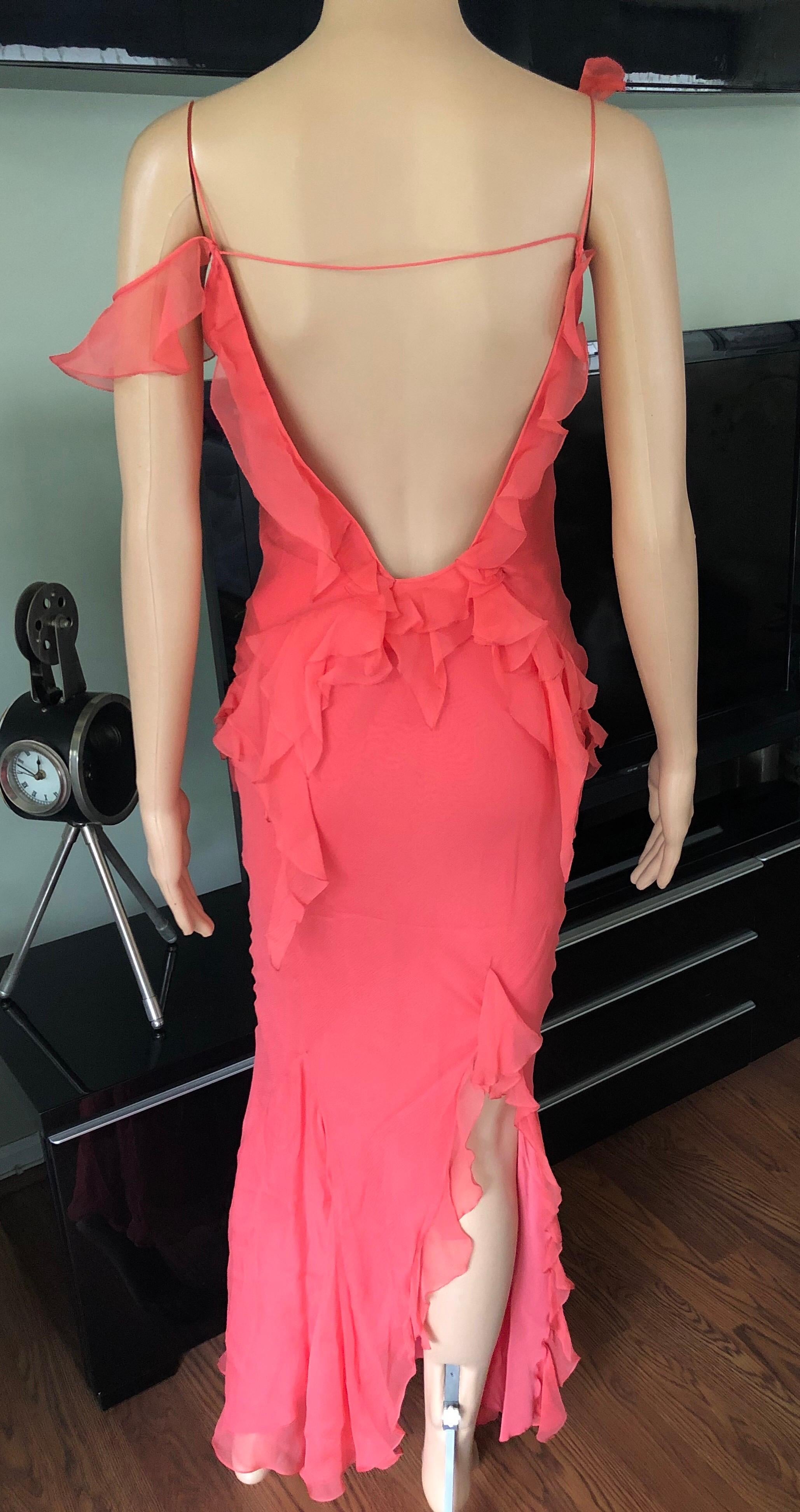 Women's Christian Dior by John Galliano F/W 2004 Open Back Silk Evening Dress Gown