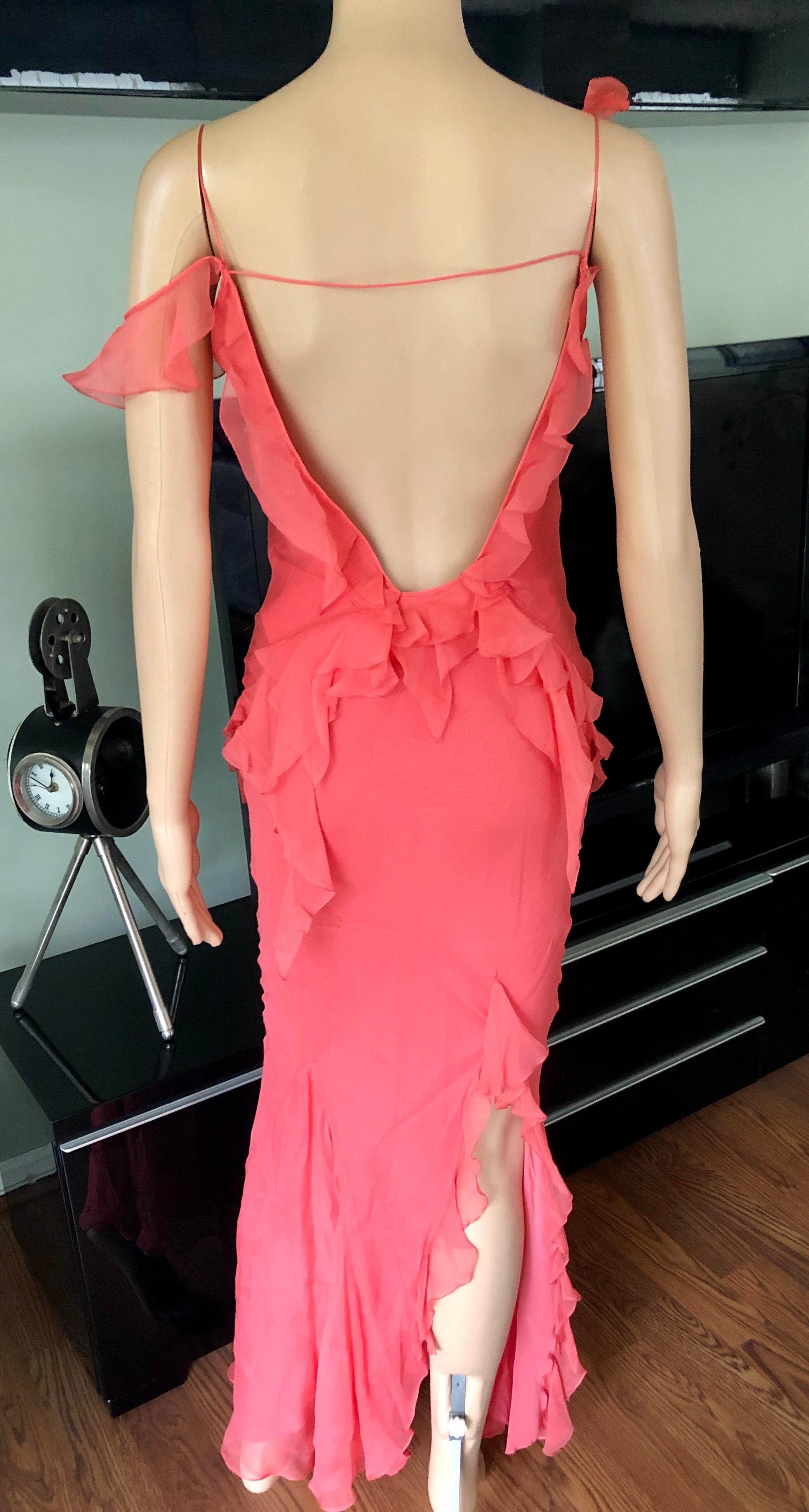 Christian Dior by John Galliano F/W 2004 Open Back Silk Evening Dress Gown 3