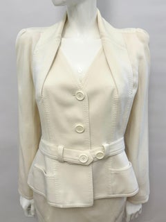 Christian Dior by John Galliano F/W 2005 Dita Von Teese White suit skirt