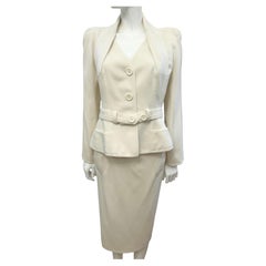 Christian Dior by John Galliano F/W 2005 Dita Von Teese White suit skirt