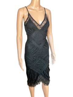 Christian Dior by John Galliano F/W 2005 Sheer Lace Knit Black Dress