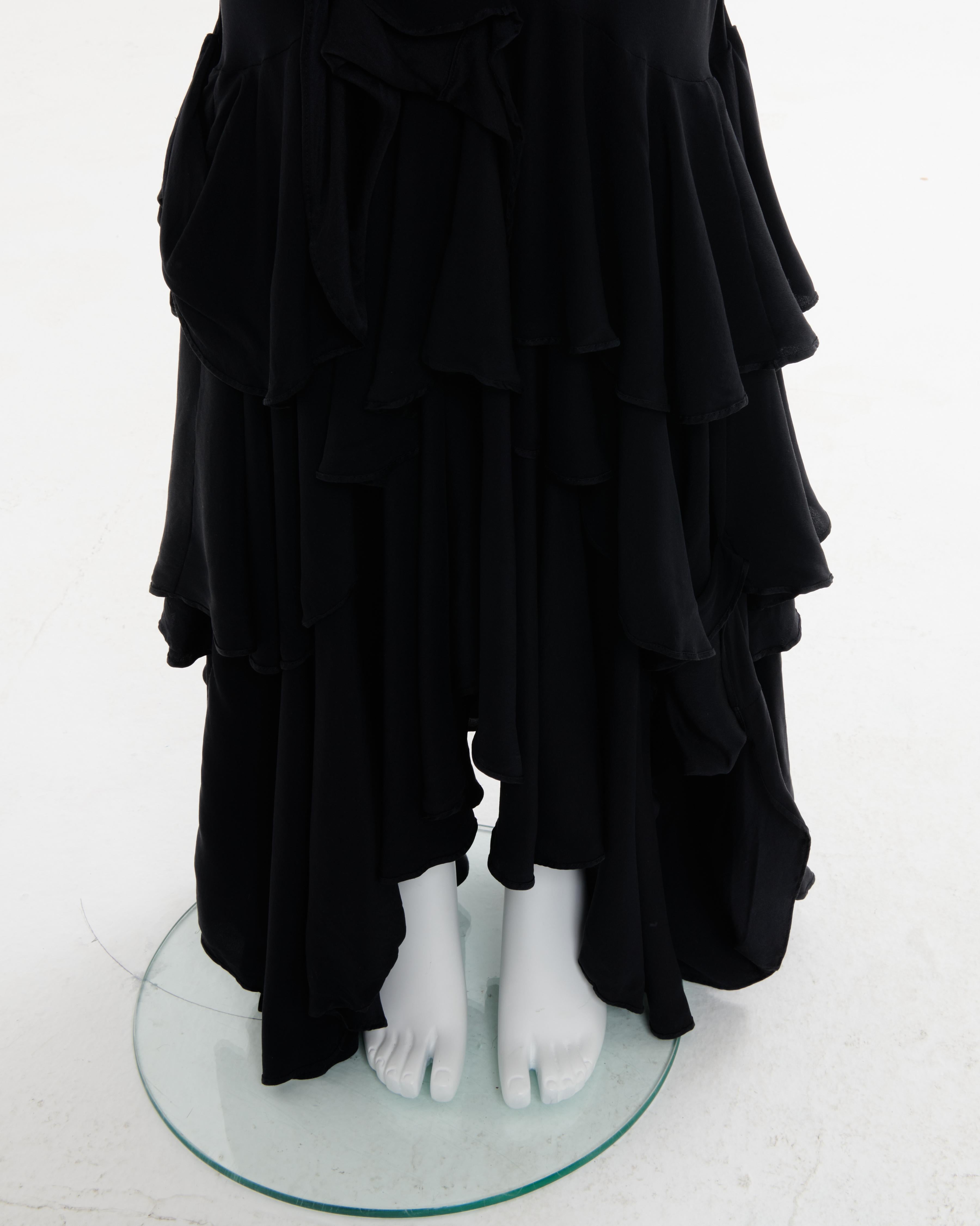 Christian Dior by John Galliano F/W 2006 Black silk bias-cut evening dress 8