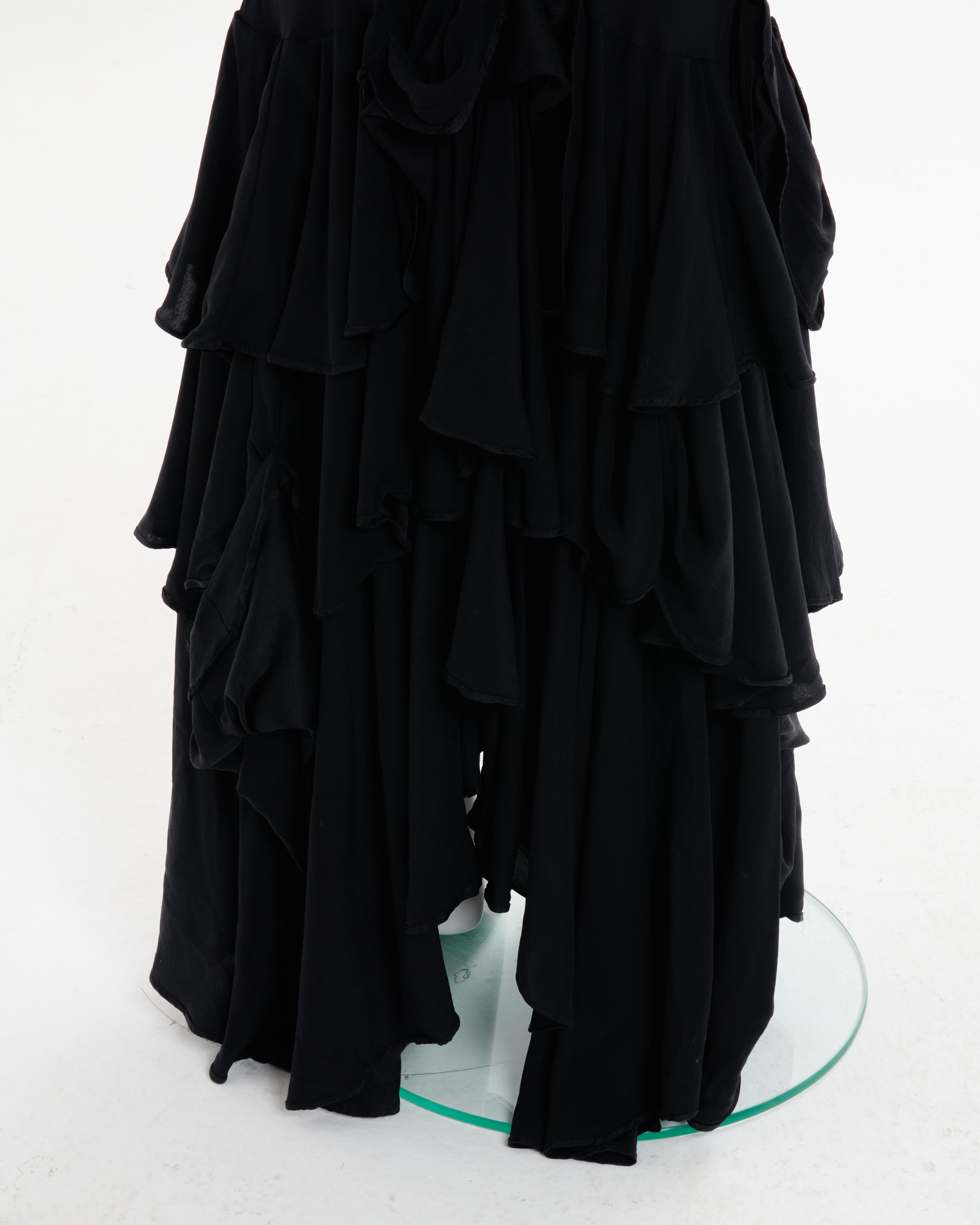 Christian Dior by John Galliano F/W 2006 Black silk bias-cut evening dress 10