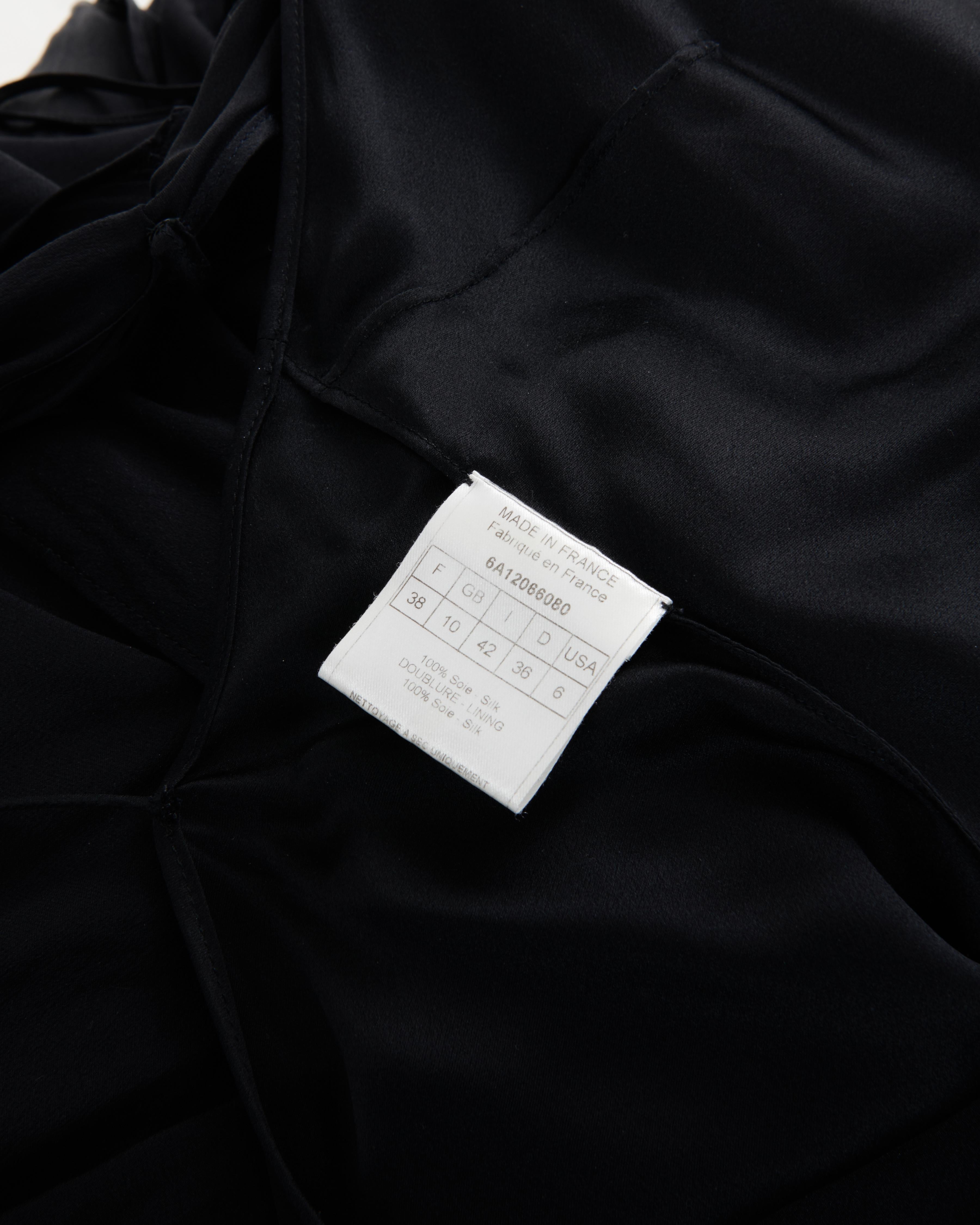 Christian Dior by John Galliano F/W 2006 Black silk bias-cut evening dress 14