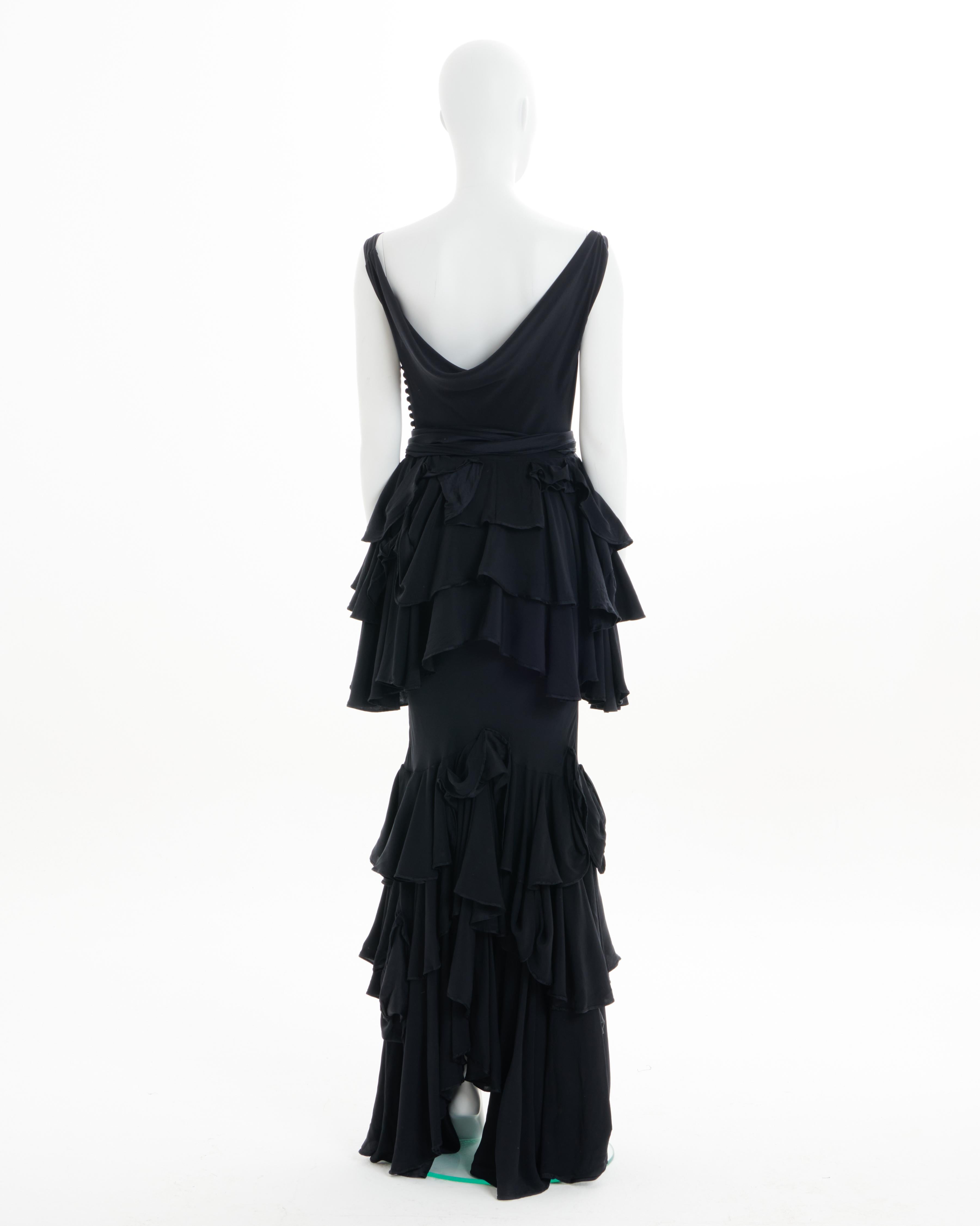 Christian Dior by John Galliano F/W 2006 Black silk bias-cut evening dress In Excellent Condition In Milano, IT