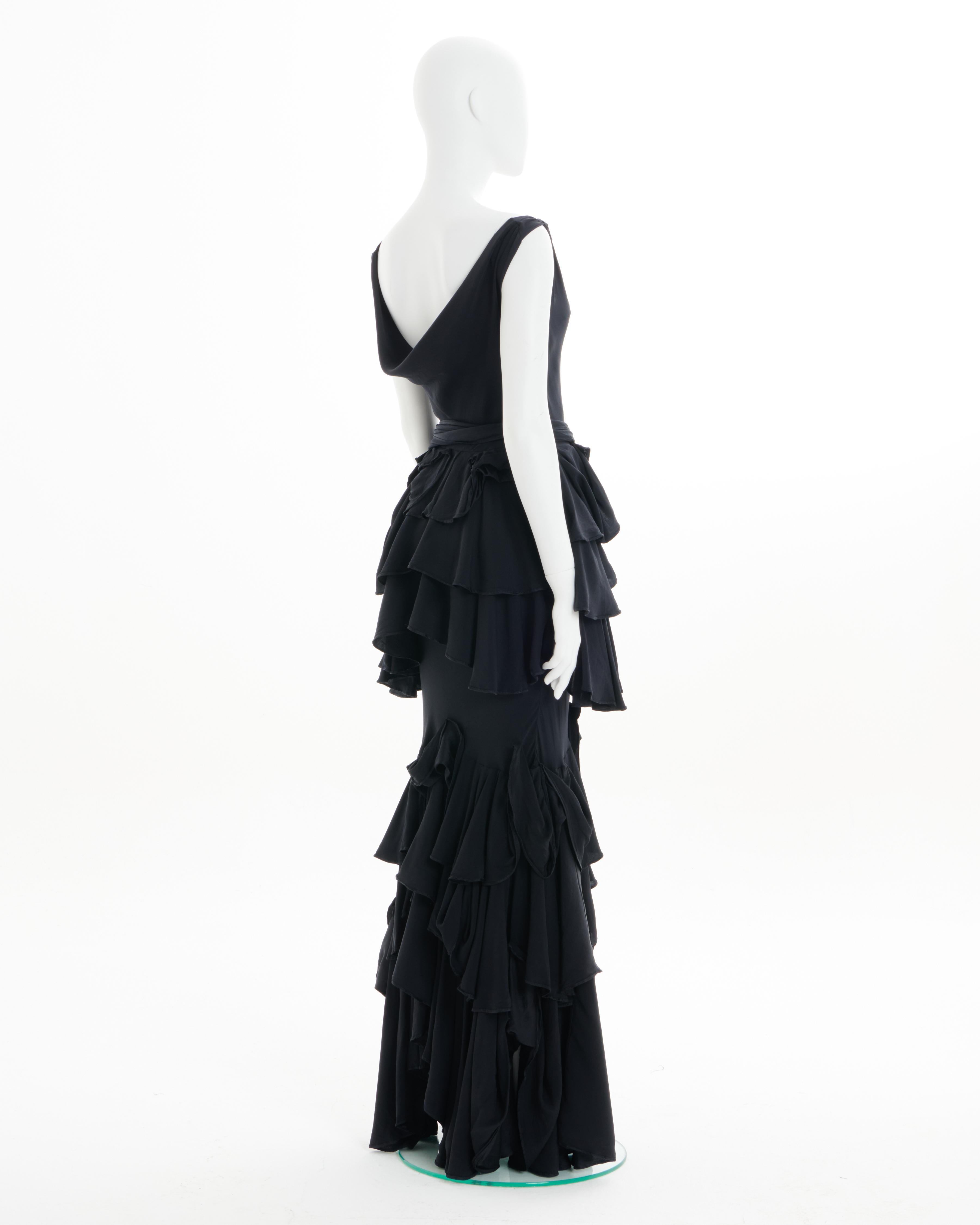 Women's Christian Dior by John Galliano F/W 2006 Black silk bias-cut evening dress