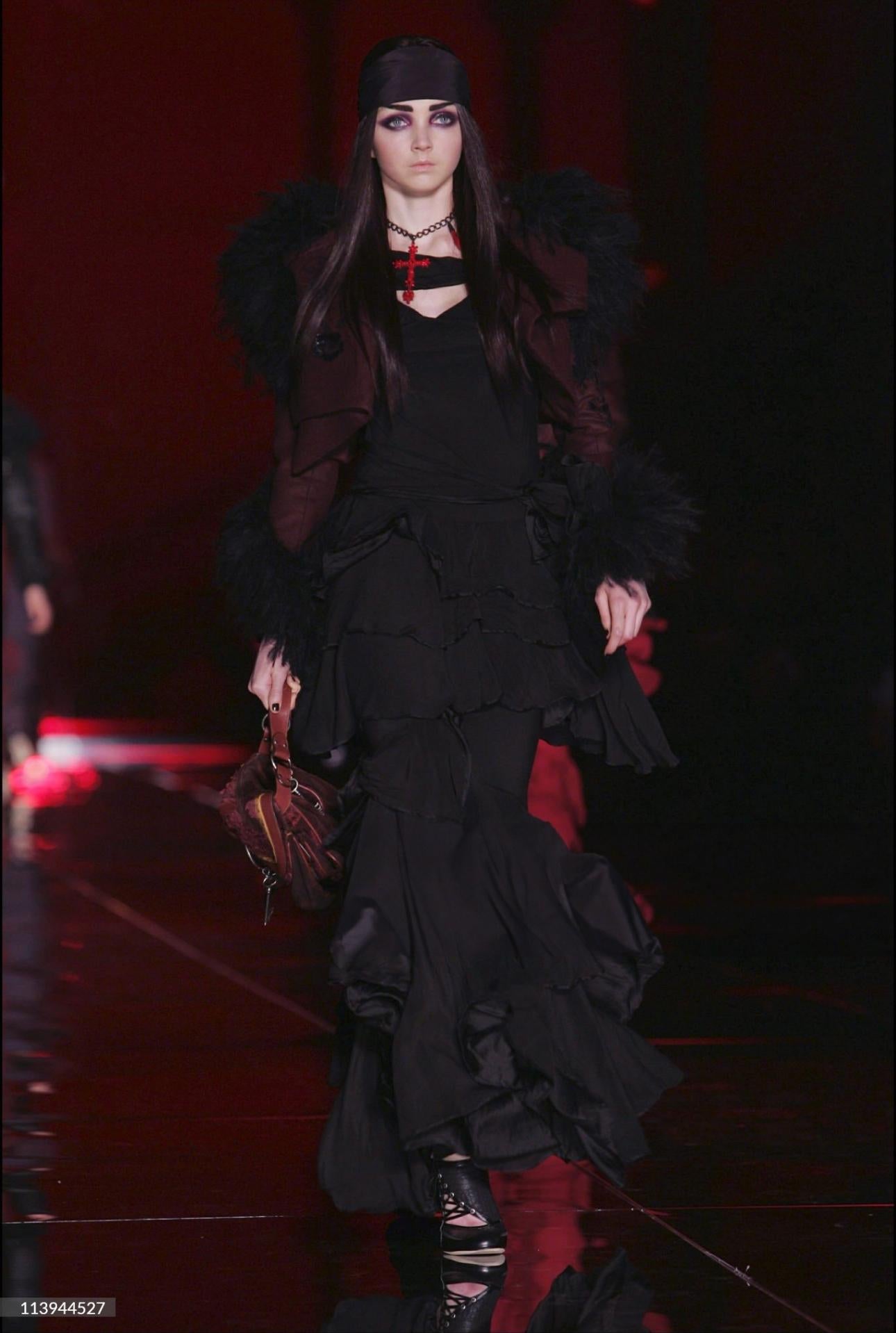 Christian Dior by John Galliano F/W 2006 Black silk bias-cut evening dress 1