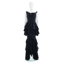 Christian Dior by John Galliano F/W 2006 Black silk bias-cut evening dress