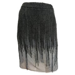 Christian Dior by John Galliano F/W 2006 Wool Boucle Fringe Skirt