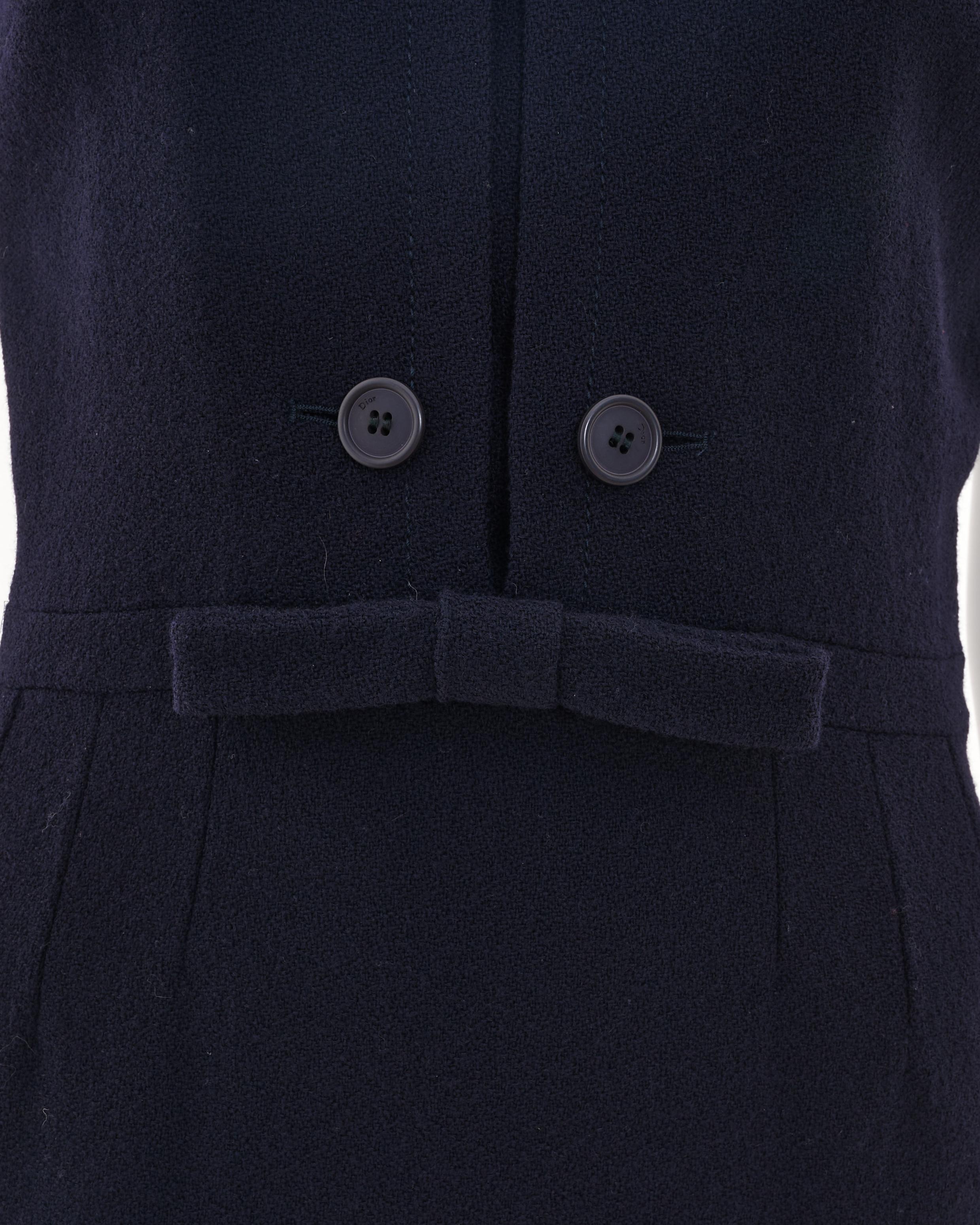 Christian Dior by John Galliano F/W 2008 Blue Bow Midi Dress & Jacket in vendita 6