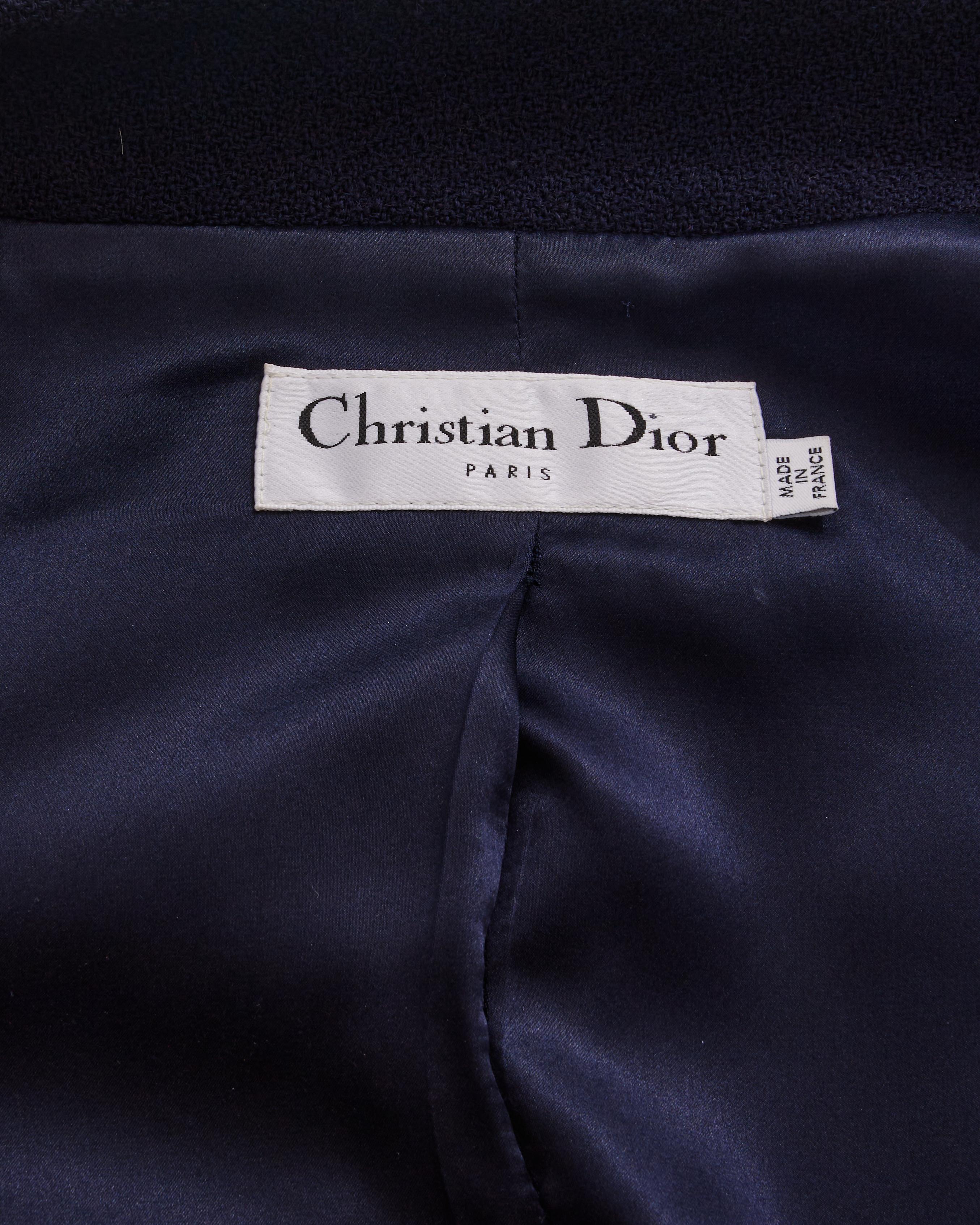 Christian Dior by John Galliano F/W 2008 Blue Bow Midi Dress & Jacket in vendita 7