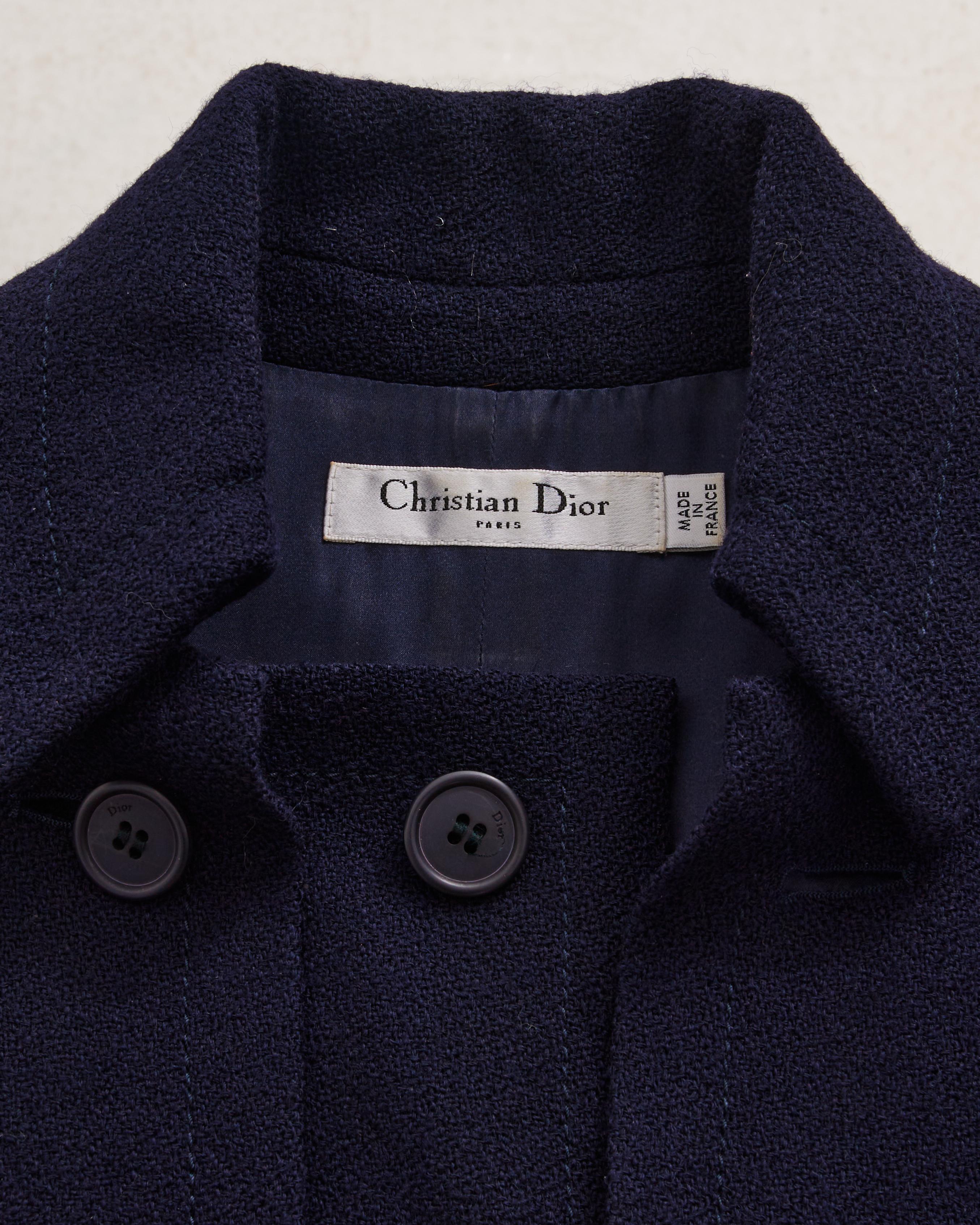 Christian Dior by John Galliano F/W 2008 Blue Bow Midi Dress & Jacket in vendita 9