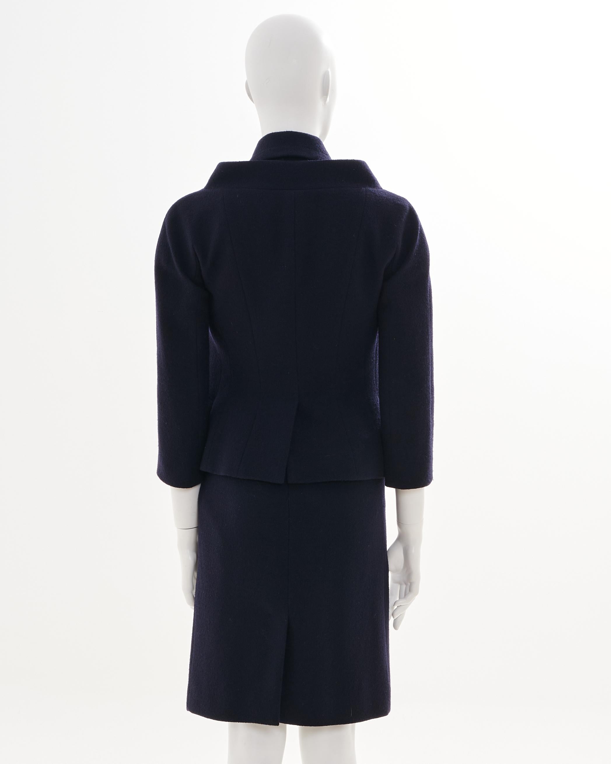 Donna Christian Dior by John Galliano F/W 2008 Blue Bow Midi Dress & Jacket in vendita