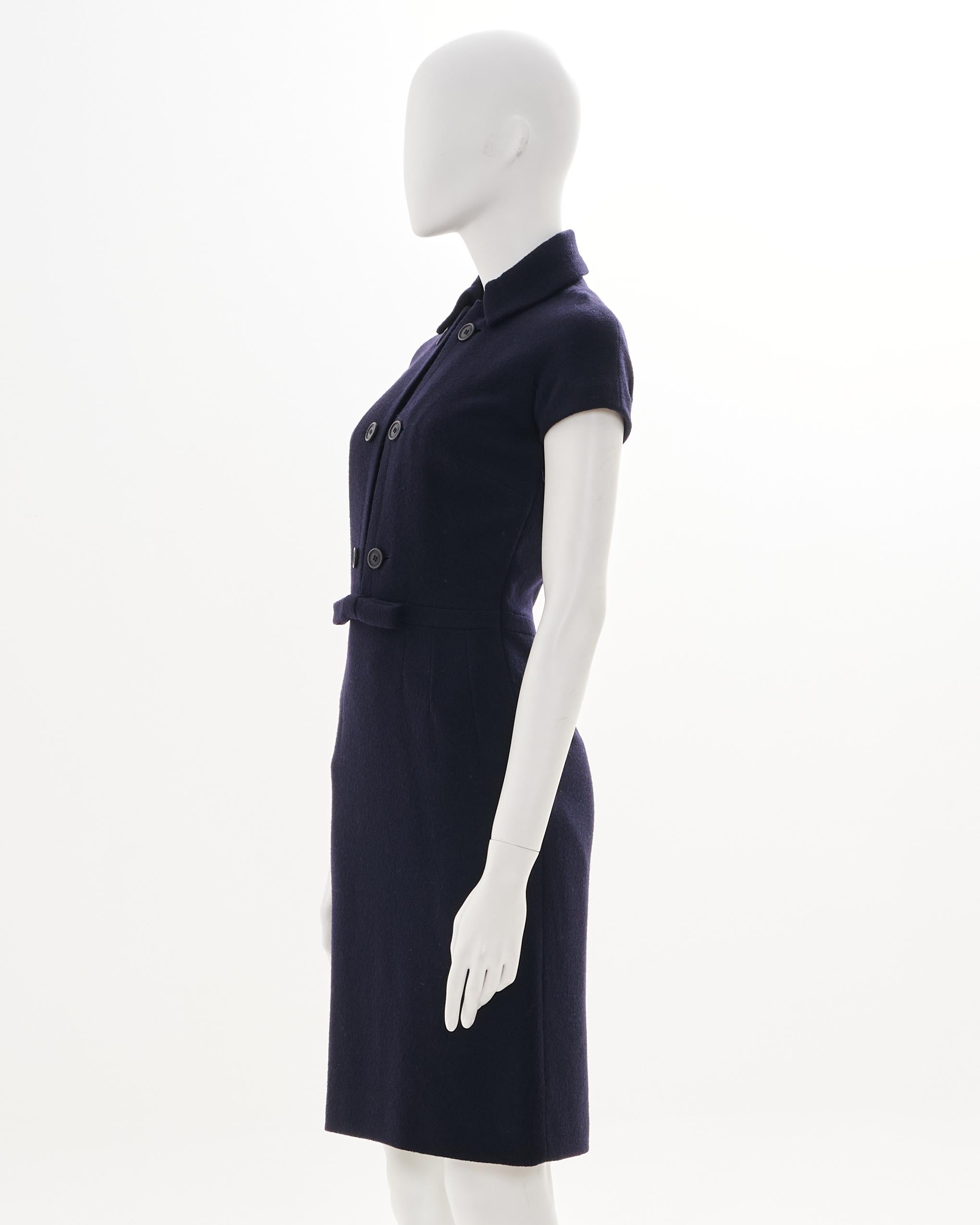 Christian Dior by John Galliano F/W 2008 Blue Bow Midi Dress & Jacket in vendita 3