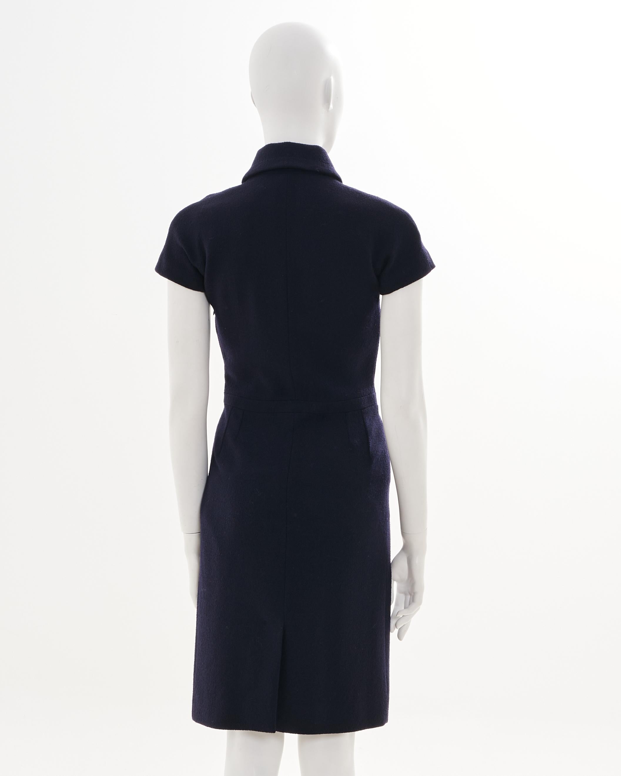 Christian Dior by John Galliano F/W 2008 Blue Bow Midi Dress & Jacket in vendita 4