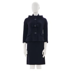 Christian Dior by John Galliano F/W 2008 Blue Bow Midi Dress & Jacket
