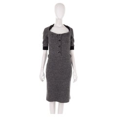 Christian Dior by John Galliano F/W 2010 grey tweed button-up midi Dress
