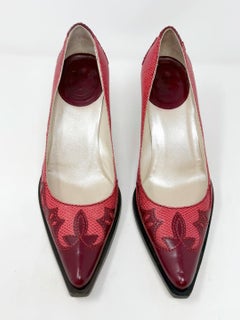 Christian Dior by John Galliano Fall 2001 Archive Red Leather Pumps 37.5