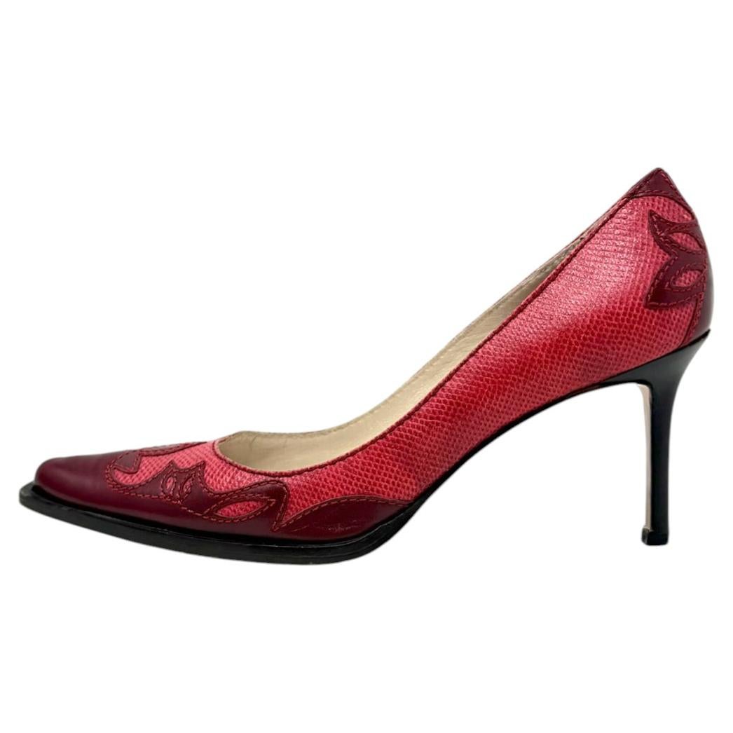 Christian Dior by John Galliano Fall 2001 Archive Red Leather Pumps 37.5
