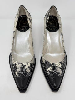 Christian Dior by John Galliano Fall 2001 Python Western Pumps Size 37