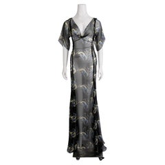 Christian Dior by John Galliano Fall 2003–04 Black Silk Chiffon Ruffled Dress